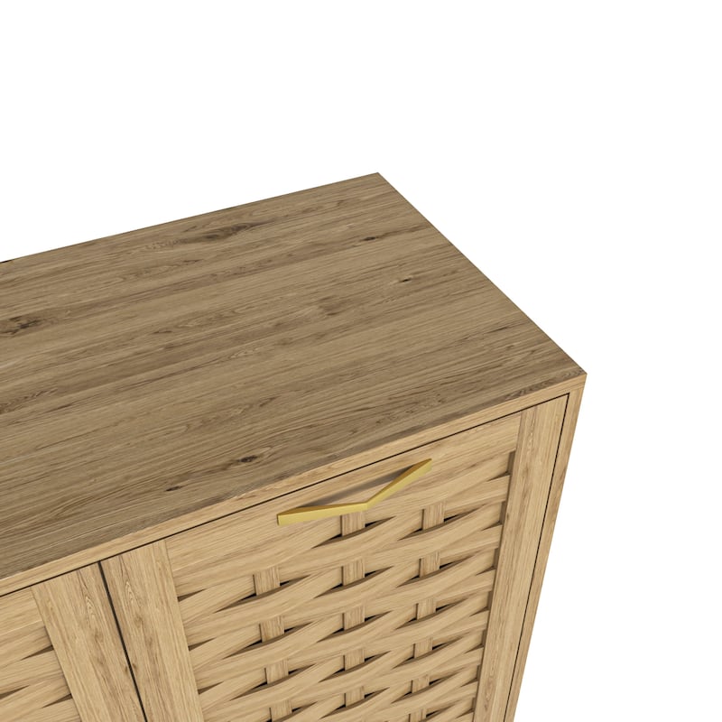Farmhouse Storage Cabinet with 3 Doors, Wood Sideboard Buffet Storage with Adjustable Shelf,