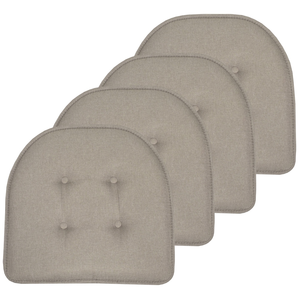 Sweet Home Collection Solid Color U-Shaped Memory Foam Chair Cushions - 16"x17"