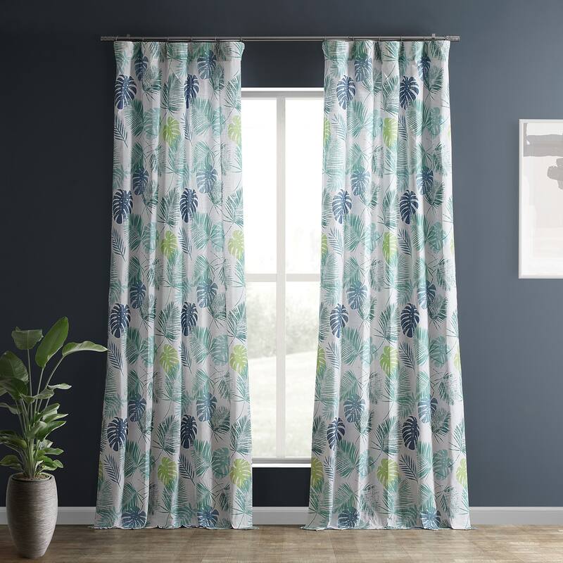 Exclusive Fabrics Textured Cotton Printed Curtains for Bedroom and Living room (1 Panel)