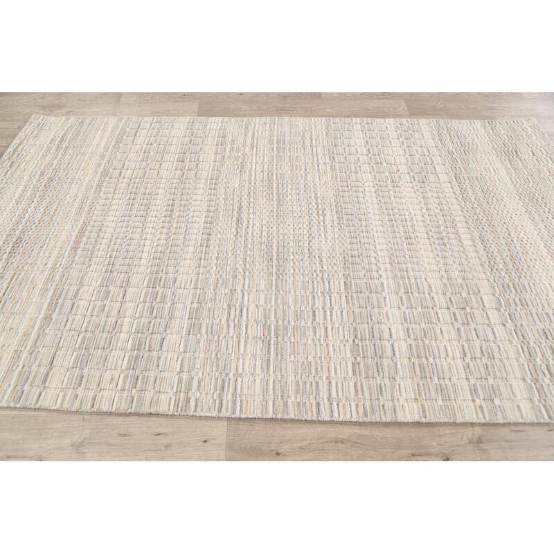 Geometric Modern Moroccan Oriental Wool Area Rug Hand-knotted - 4'8" x 7'7"