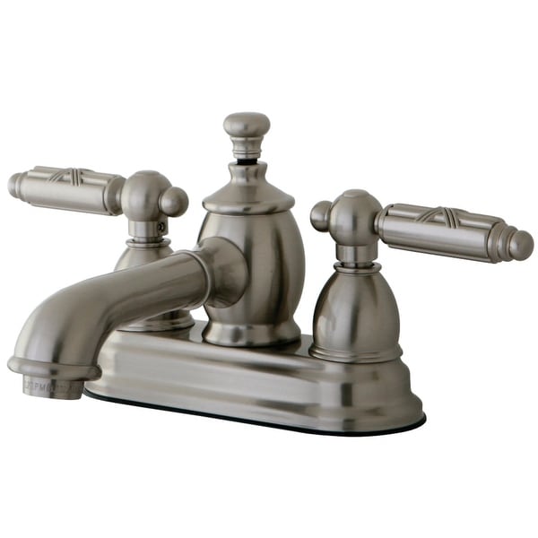 Kingston Brass KS700.GL Georgian 1.2 GPM Centerset Bathroom Faucet with Pop-Up Drain Assembly and Metal Handles