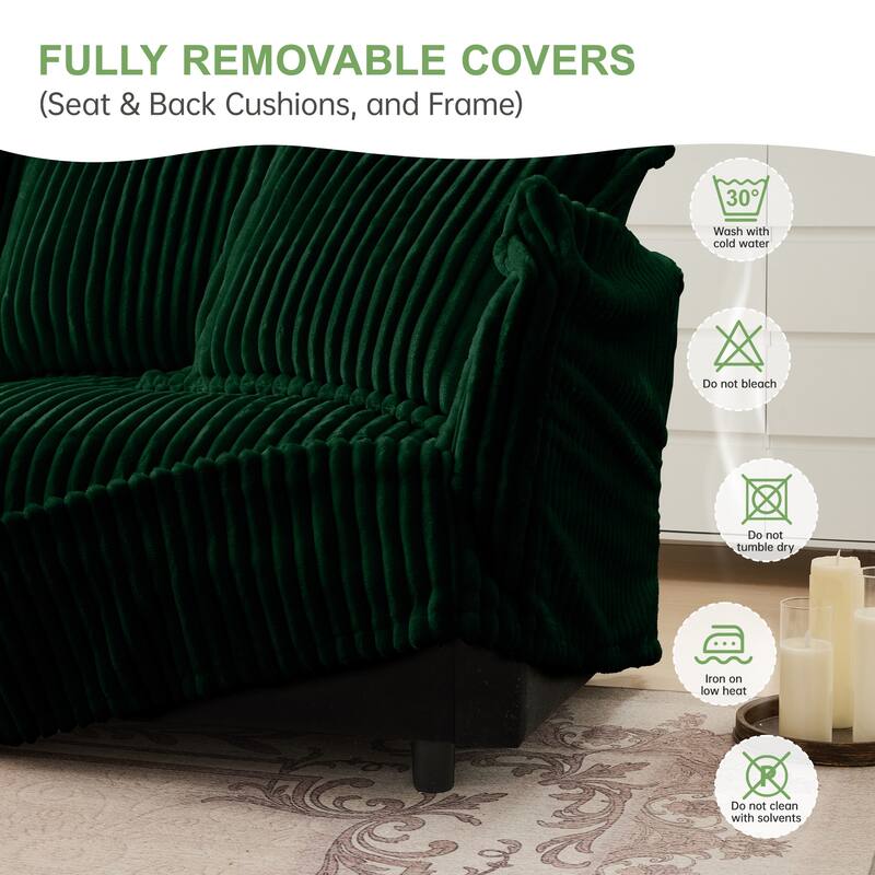 Oversized Accent Chair with Ottoman, Modern Cloud Chaise Lounge Chair with Deep Seat, Upholstered Armchair Reading Sofa Chairs
