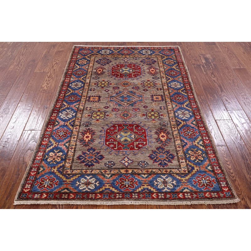 Golden Nile Super Kazak Hand Knotted Wool Rug - 3' 10" X 5' 10"