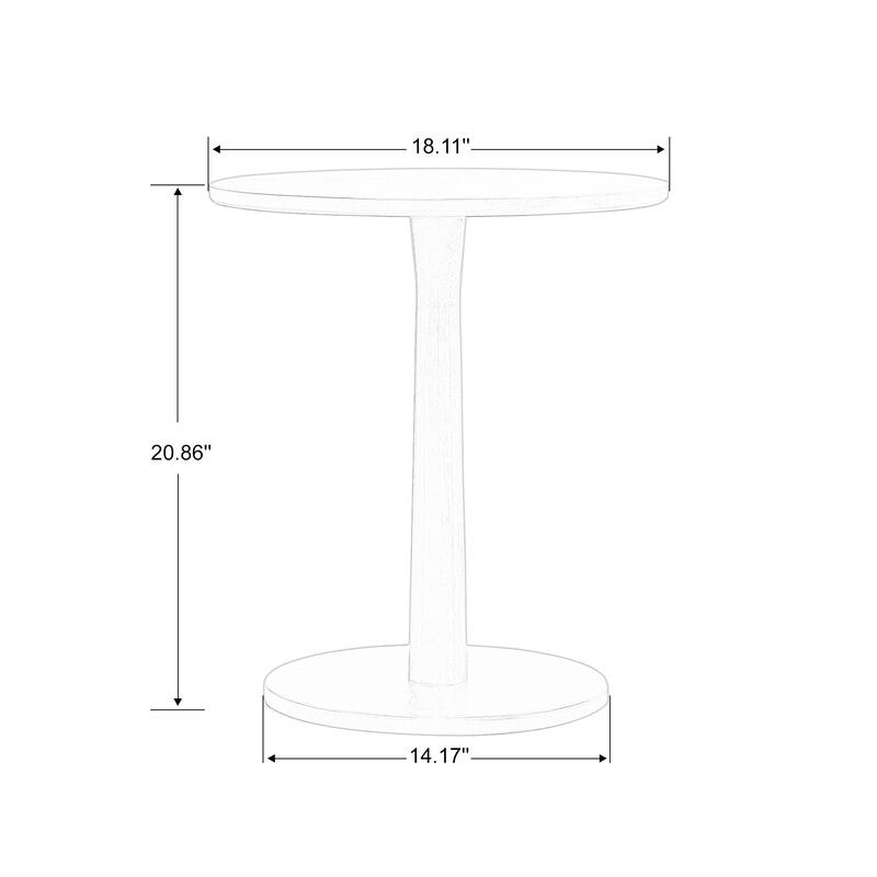 Round Wood Side Table & Dining Chairs Set Breakfast Nook with 2 Upholstered Fabric Beige Dining Chairs