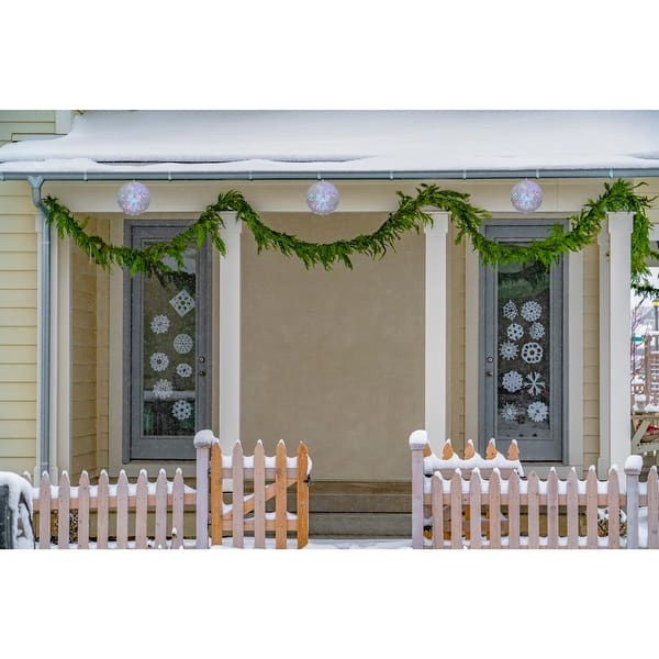 6 Led Lighted Multi Color Hanging Crystal Sphere Outdoor Christmas Decoration Overstock 29212237