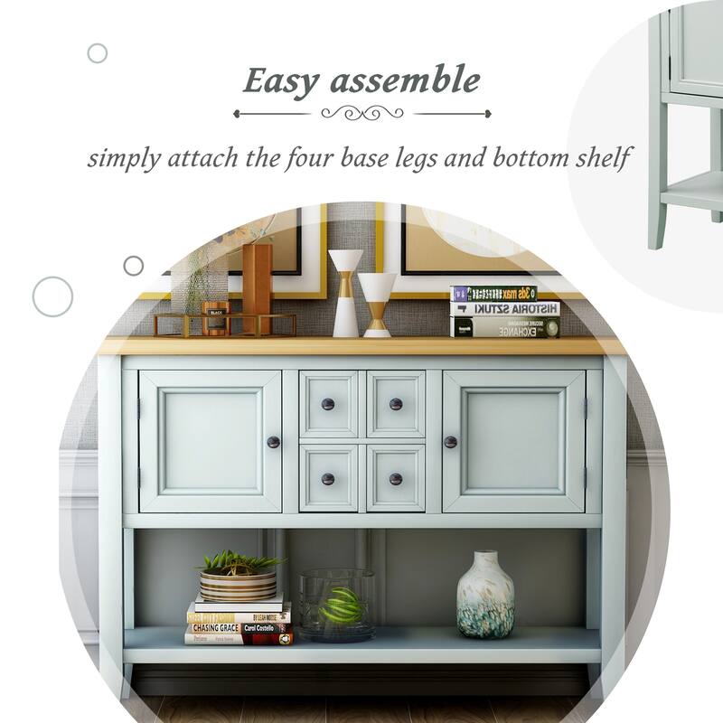 Buffet Table, Sideboard Table with Bottom Shelf, Console Table Dining Room Server, Buffet Cabinet Entry Sofa Table