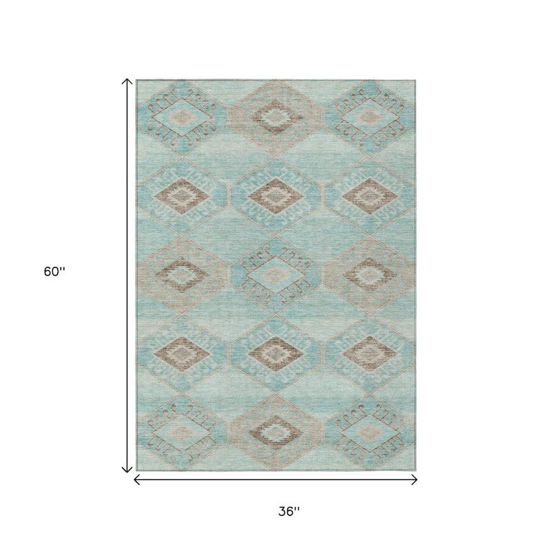 HomeRoots Aztec Transitional Rectangle Outdoor Rug