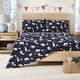 preview thumbnail 31 of 56, Linery & Co. Christmas Turkish Cotton Double-Brushed Flannel Bed Sheet Set California King - Navy Polar Bears