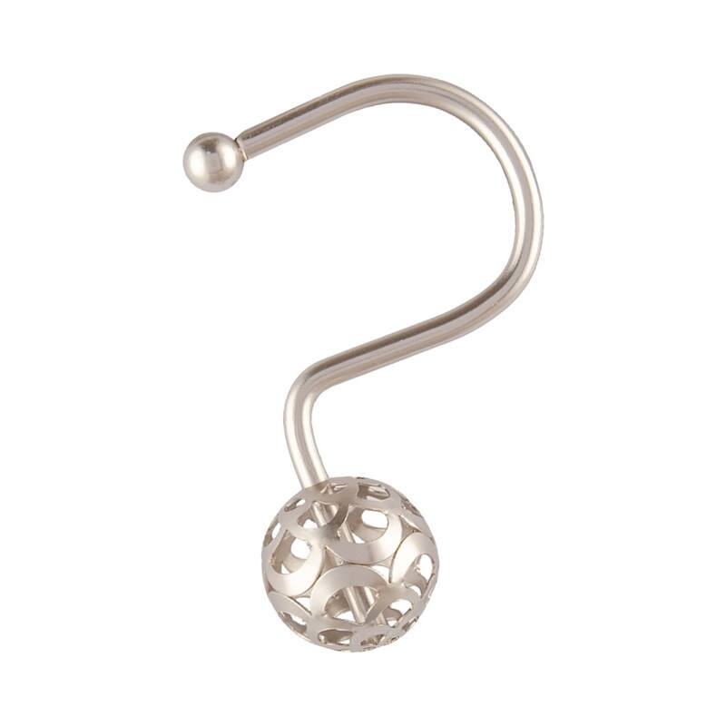 Utopia Alley Shower Rings, Hollow Ball Shower Curtain Hooks for