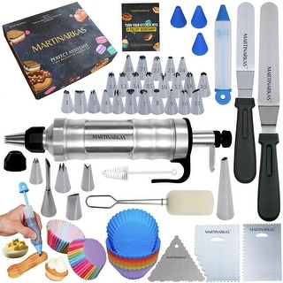 Cake Decorating Kit 159pcs - Icing Gun with 30 Piping Tips, Cupcake ...