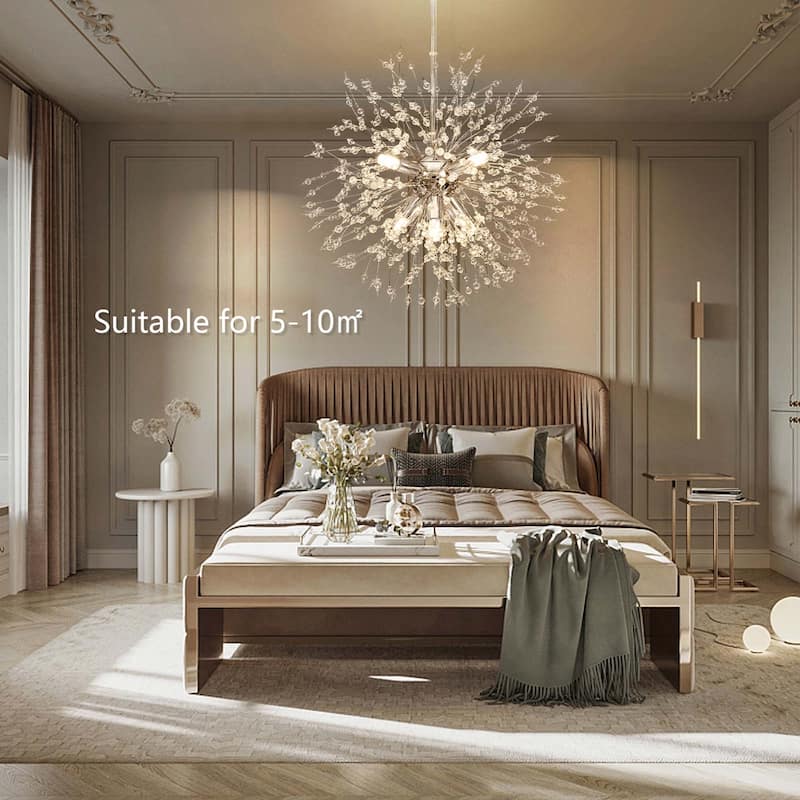 8/9/12/16-Light Modern Linear Sputnik Globe Pendant Starburst Firework Crystal Chandelier