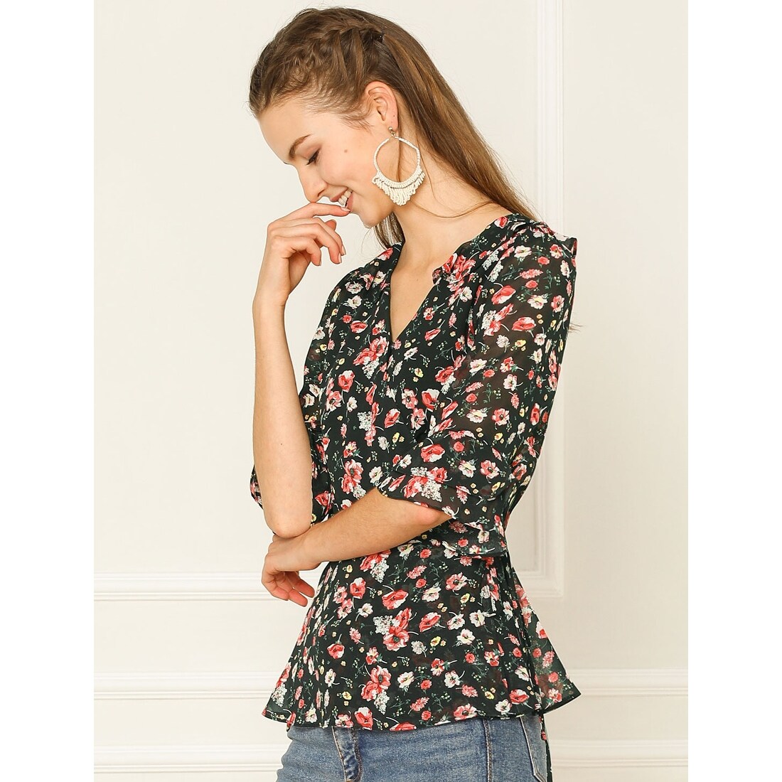 ruffle wrap shirt