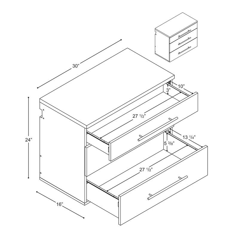 Prepac HangUps 3-drawer Base Storage Cabinet