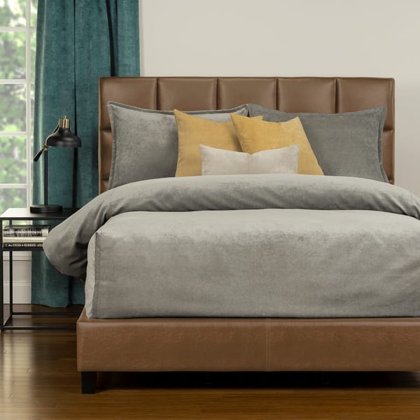 slide 2 of 5, Mixology Padma 6-piece Bed Cap Comforter Set with Sewn Corners Smoke - California King