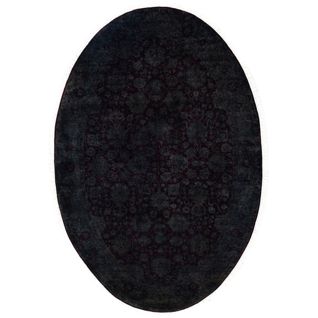 Overdyed One-of-a-Kind Hand-Knotted Area Rug - Gray - 4' 1" x 6' 1"