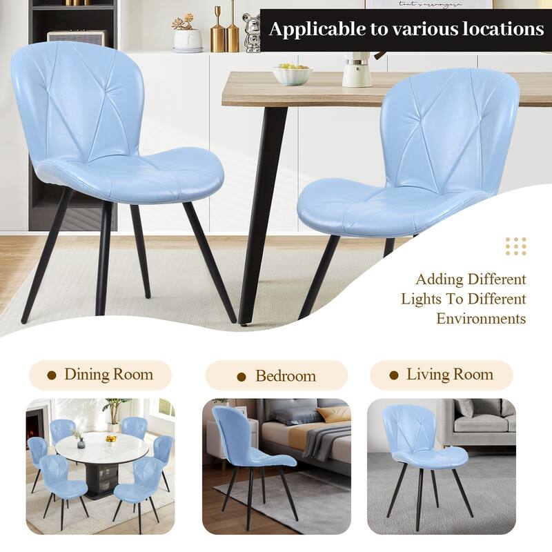 Upholstered Leather Dining Chair (Set of 2)