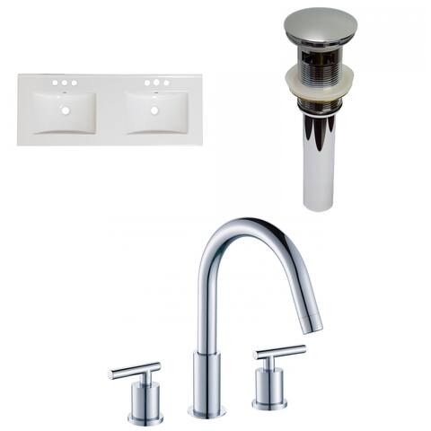 American Imaginations59-in. W 3H8-in. Ceramic Top Set In White Color - 40-in. - 49-in.
