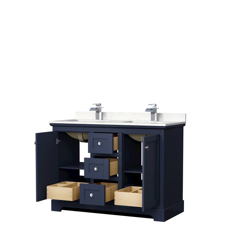 Avery 48 Inch Double Vanity, Cultured Marble Top