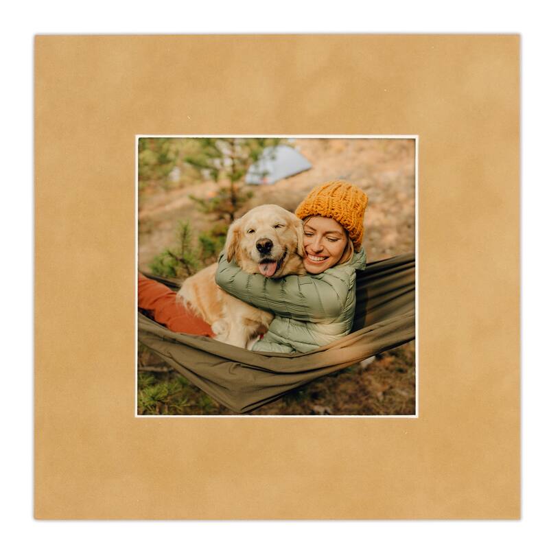 12x12 Mat for 8x8 Photo - Beige Suede Matboard for Frames Measuring 12 x 12 Inches - To Display Art Measuring 8 x 8 Inches