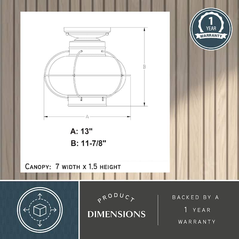 Vaxcel Lighting Chatham 1 Light Semi-Flush Mount Outdoor Ceiling