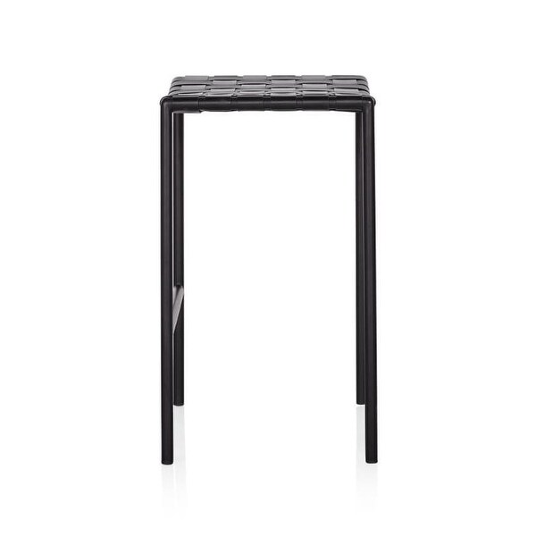 Leather weave online stool