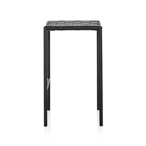 Soho Midcentury Modern Leather Weave Backless Bar Stool (26inch/ 30