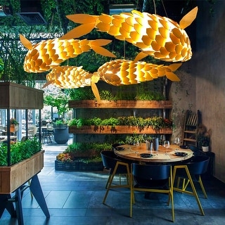 Unique Wooden Vivid Fish-shape Pendant Light - Natural Wood - On Sale ...