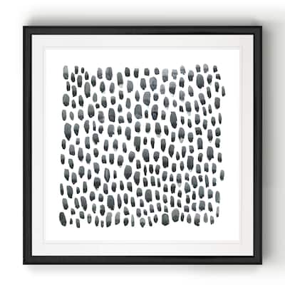 Blue Grey Tessera II -Black Framed Print