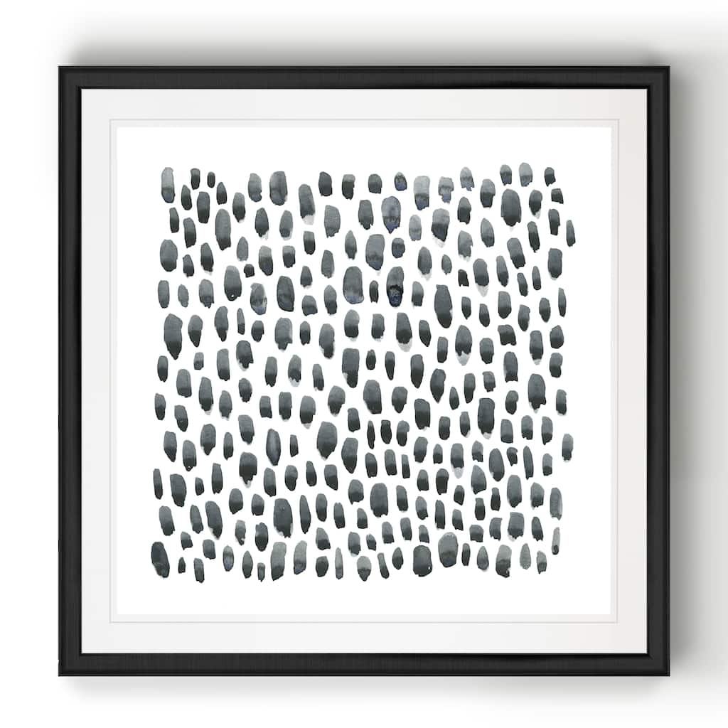 Blue Grey Tessera II -Black Framed Print