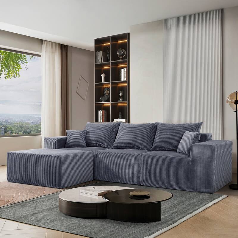 GDFStudio - 4-Piece Modular L-Shaped 100" Sectional Sofa with Chaise Lounge