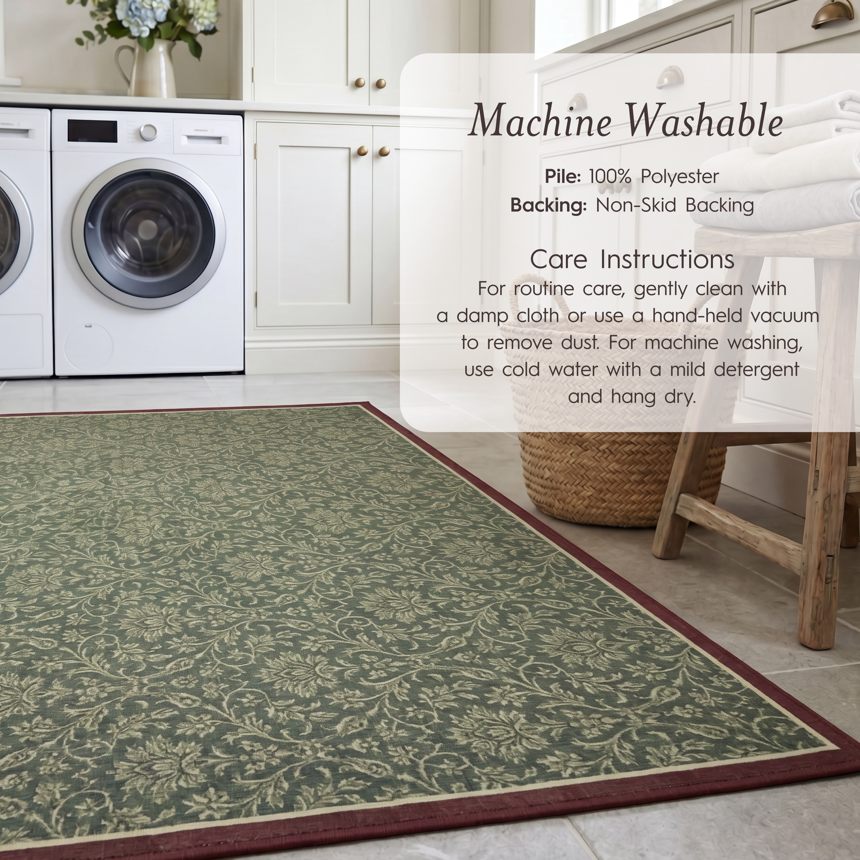 Laura Ashley Imagine Printed Chenille Washable Rugs