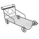preview thumbnail 6 of 6, Twin Size Metal X-Shaped Frame Car Bed with Four Wheels, Guardrails and Shelf and Rails