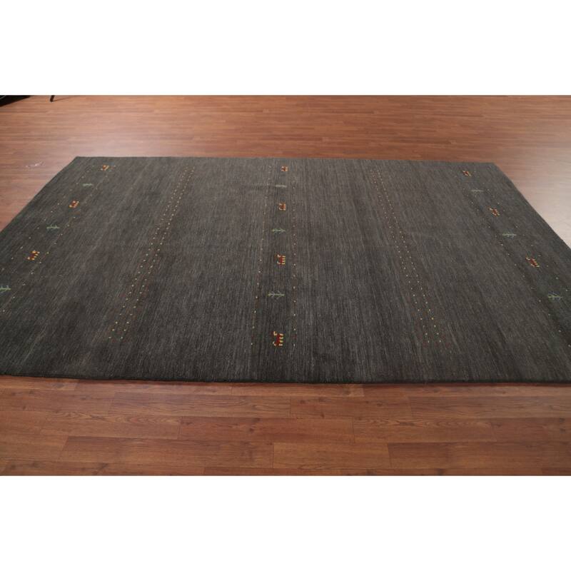 Tribal Animals Gabbeh Oriental Area Rug Wool Carpet - 6'1"x 9'9"