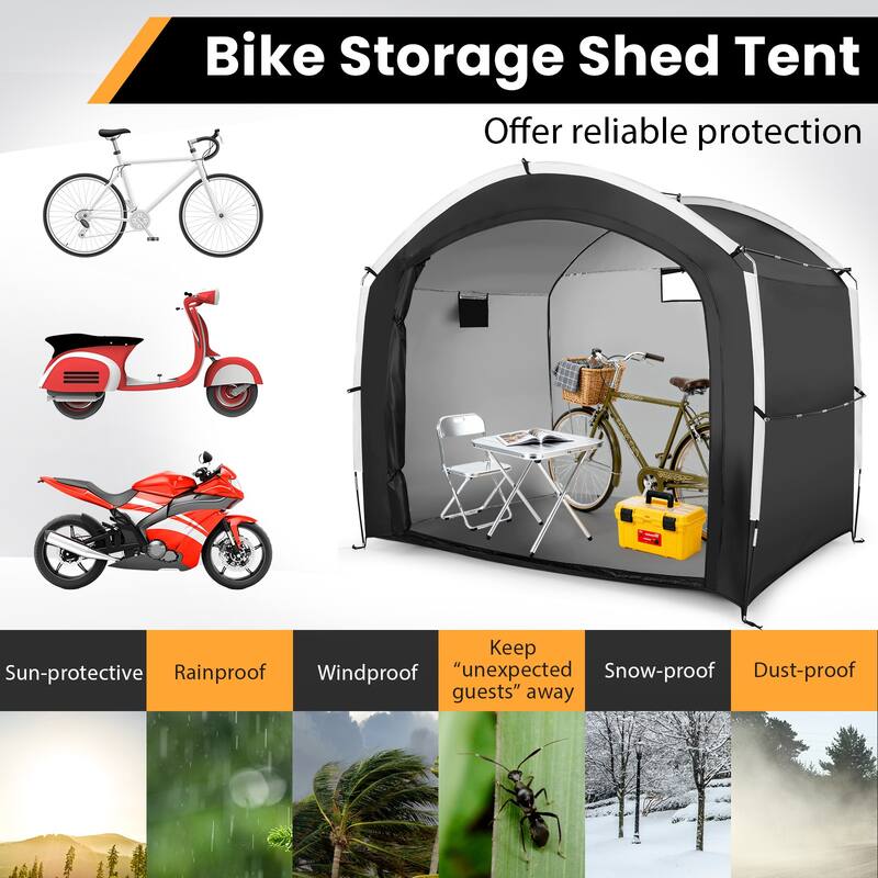Gymax Bike Storage Tent w/ Window Floor Portable Garage Shed for 5