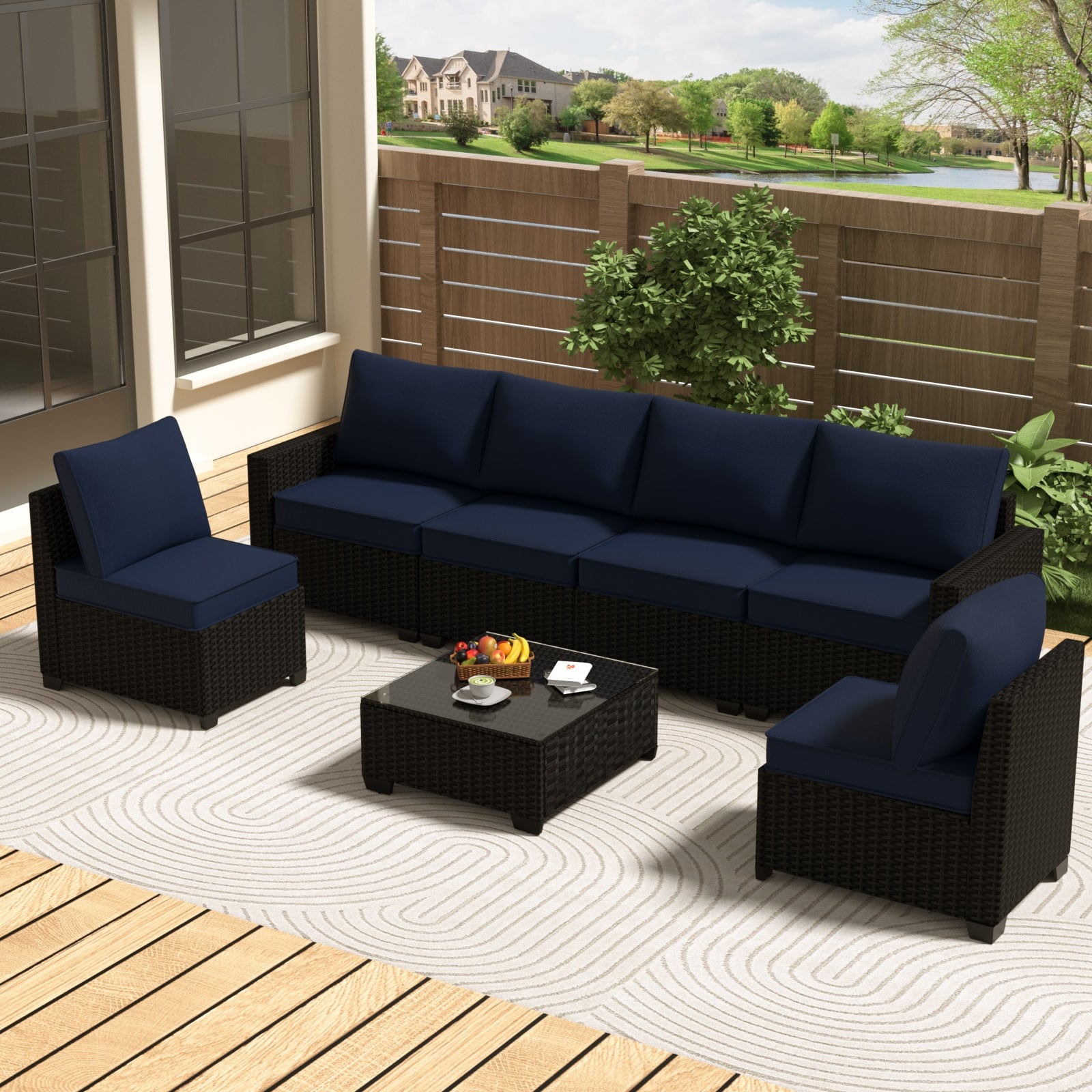 Outdoor 7-piece Conversation Set with Coffee Table