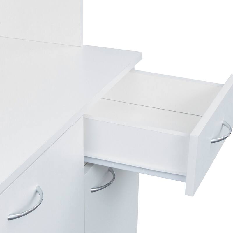 Classic 6 Door Design with Wooden Wardrobe with Drawers and Open Storage Space. for Bedroom Storage Cabinet Wardrobe