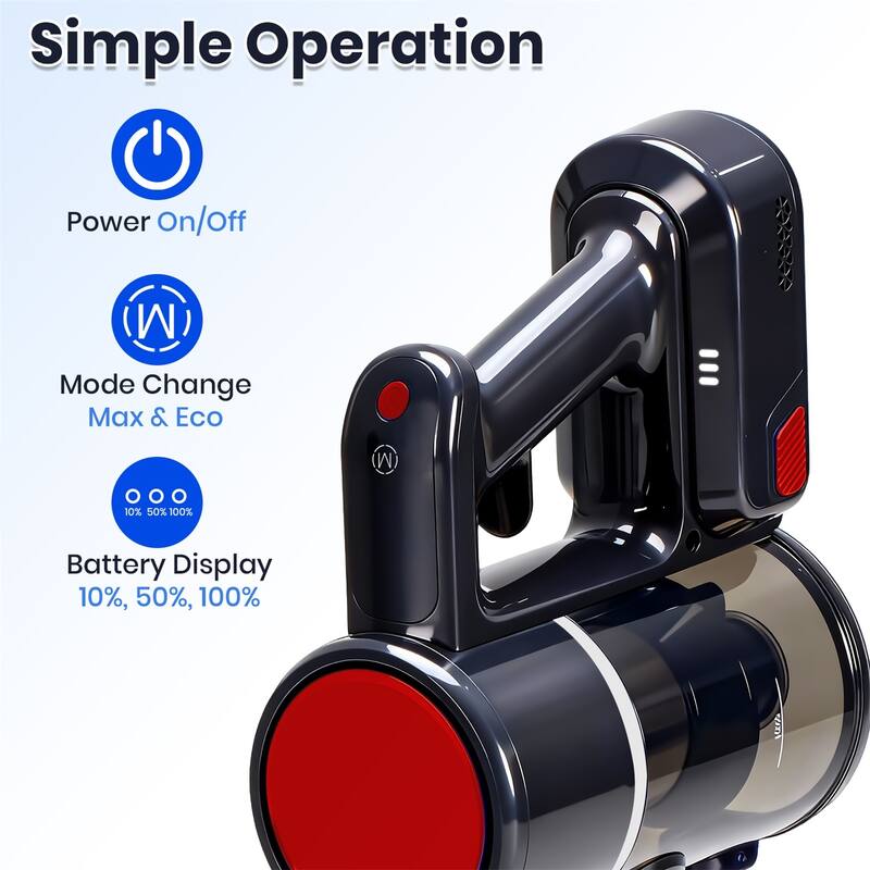 Cordless Vacuum Cleaner, Stick Vac, Powerful Suction, Rechargeable, Lightweight, and Versatile for Carpet, Hard Floor, Pet Hair
