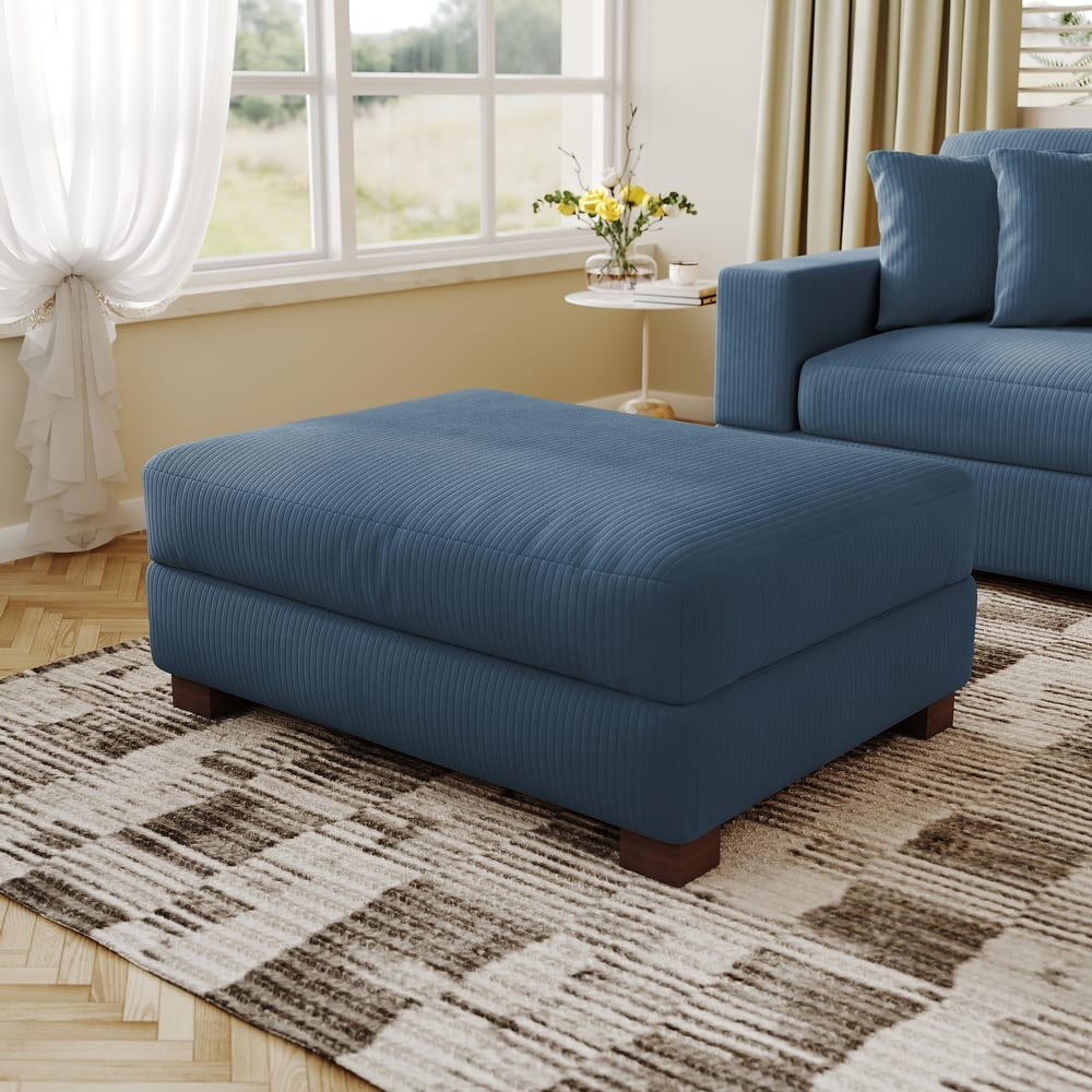 Modern Oversized striped Corduroy Ottoman