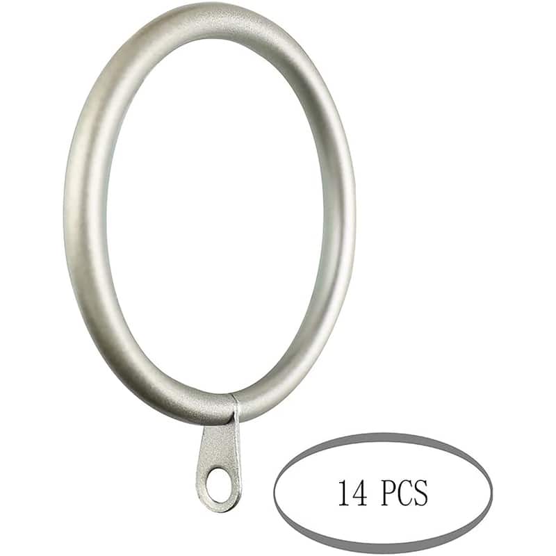 Meriville 2-Inch Inner Diameter Metal Curtain Rings with Eyelets