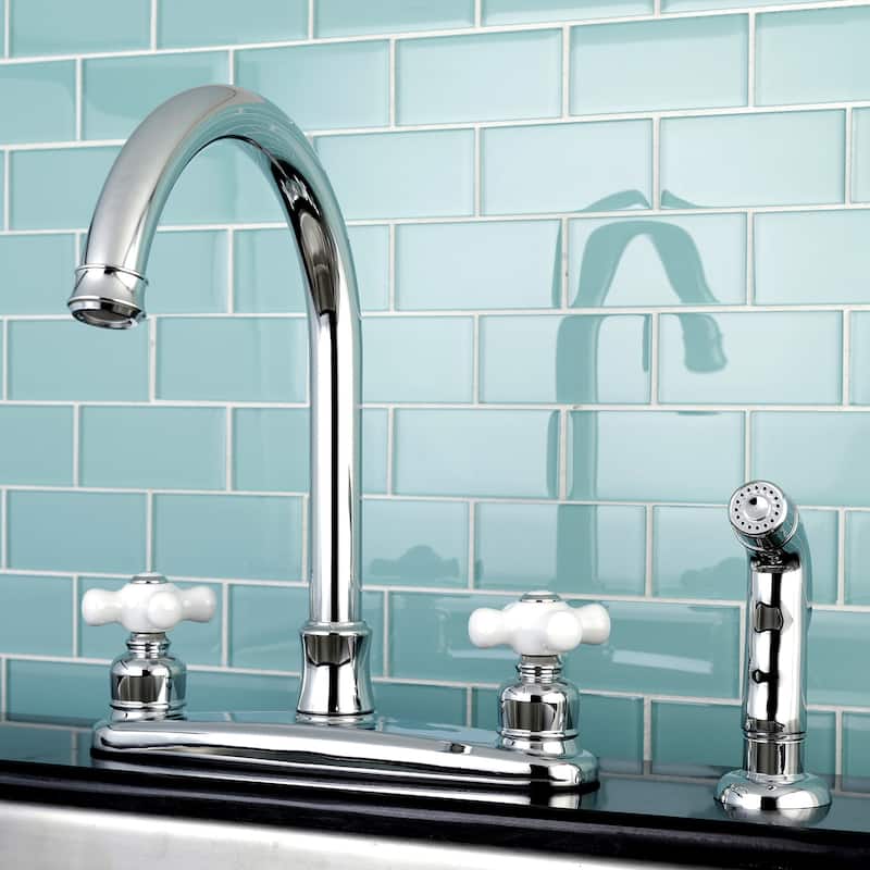 Victorian 8 in. Centerset Kitchen Faucet with Sprayer