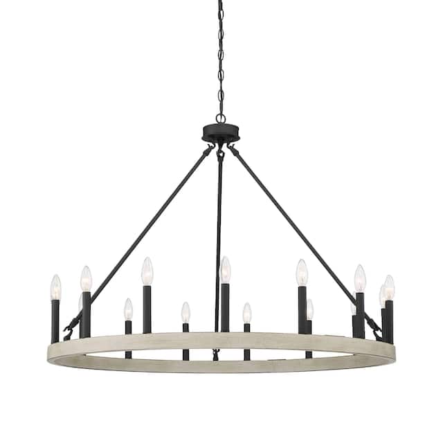 Acroma 15 Light 40 In Modern Farmhouse Wagon Wheel Chandelier-UL