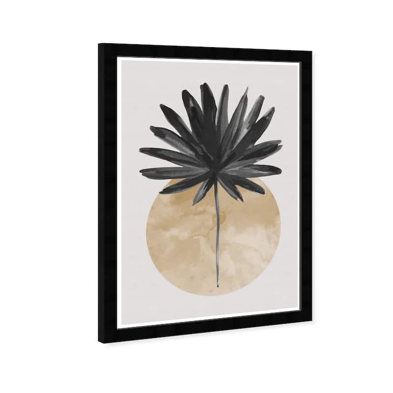 Wynwood Studio Prints Floral and Botanical Palm Leaf Shade Black and Modern & Contemporary Wall Art Canvas Print