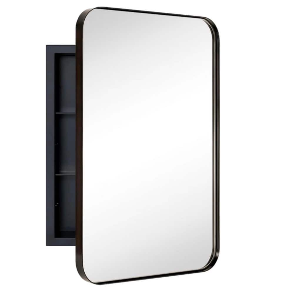 TEHOME Haslem Recessed Framed Medicine Cabinet with Mirror and Adjustable Shelves