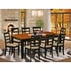 preview thumbnail 1 of 11, 9 Piece Dining Set - Dining Table with 8 Chairs in Black and Cherry Finish (Seat Type Option) QUPF9-BCH-C