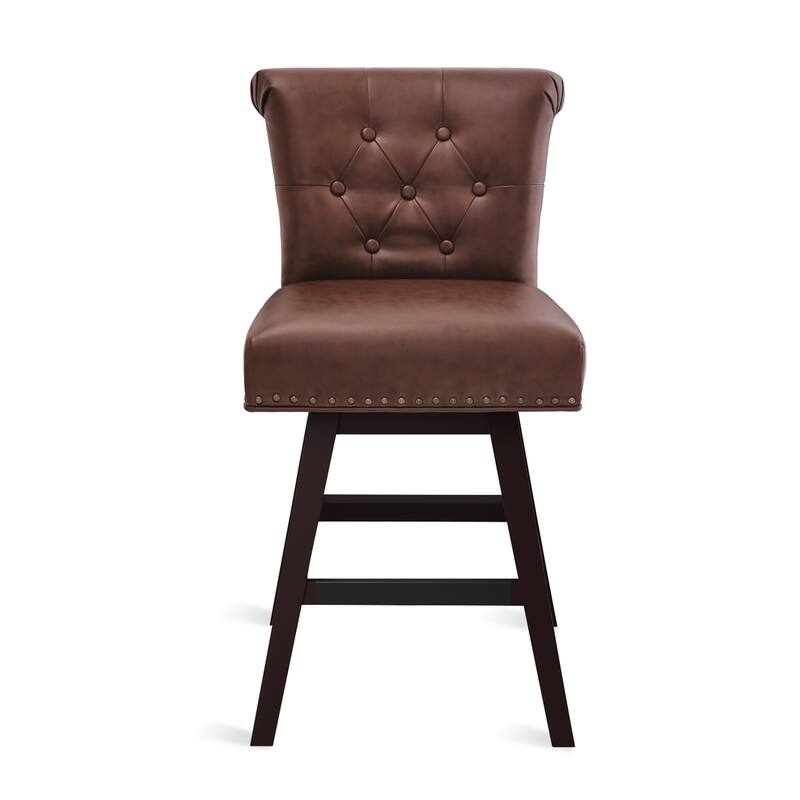 26 in. Bar Stool Counter Height Barstool 360° Swivel with Curved Backrest Armless Stool