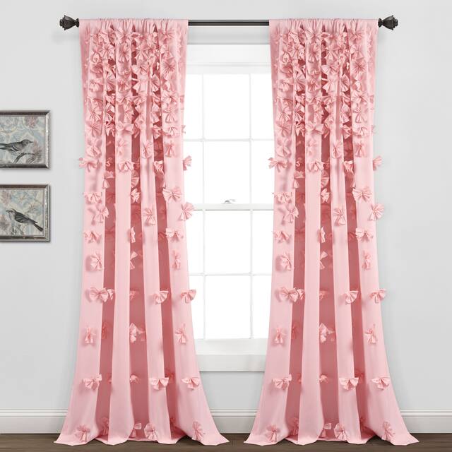 Silver Orchid Turpin Single Window Curtain Panel - 54"W x 84"L - Pink