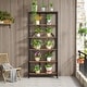 preview thumbnail 23 of 23, 70.9"H x 27.6"W Industrial Geometric Bookcase, 6-Tier Tall Bookshelf, Wood Display Shelf Storage Shelves