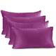 Nestl Solid Microfiber Soft Velvet Throw Pillow Cover (Set of 4) - 12" x 20" - Orchid Purple