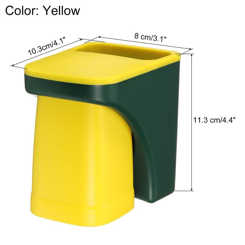 Magnetic Toothbrush Holder with 2.4 Inch Cup Wall Mounted Organizer - Yellow - Yellow