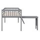 preview thumbnail 7 of 16, Multi-function Sturdy Wooden Twin Size Loft Bed With Removable Desk and Cabinet